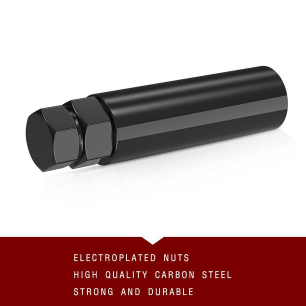 Ceco 6-Lug Black ET Style Spline Drive Tuner Installation Kit 12mm 1.50 R.H Thread Pitch .61 Shank Dia.33 Shank Length 1.75 Overall Length 24 Lug Nuts & 1 Key 